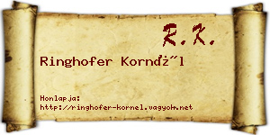 Ringhofer Kornél névjegykártya