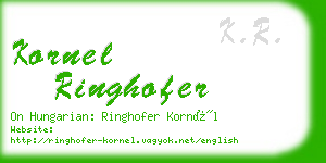 kornel ringhofer business card